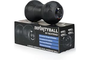 Nextrino Peanut Massage Ball, 4-Speed Vibrating Foam Roller Massager, Deep Tissue Muscle Pain Relief for Lower Back Shoulder Calf Arm, Myofascial Release Therapy for Anywhere Workout Recovery
