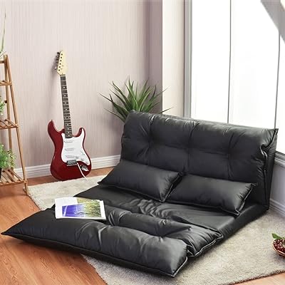 JAXPETY Foldable Floor Sofa Bed with Pillows Black Nigeria Ubuy