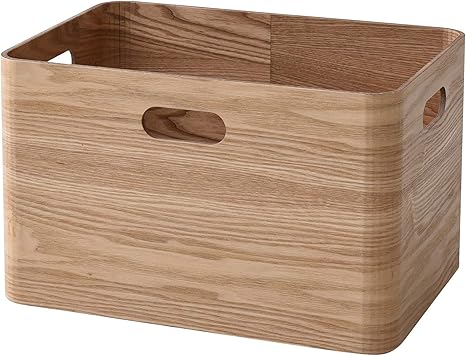 Amazon 山善 収納ボックス 幅38 奥行26 高さ24cm タモ材 スタッキング 持ち手つき 完成品 ナチュラル Tsb 1 Na 収納ケース ボックス オンライン通販