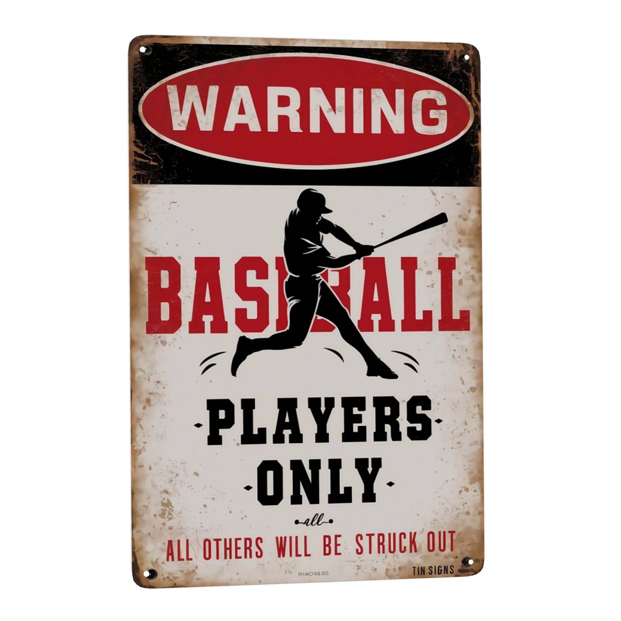 Photo 1 of *Minor Damaged*Dugout Rules Tin Sign 8X12IN Vintage Metal Wall Art for Locker Room, Sports Bar & Little League Decor