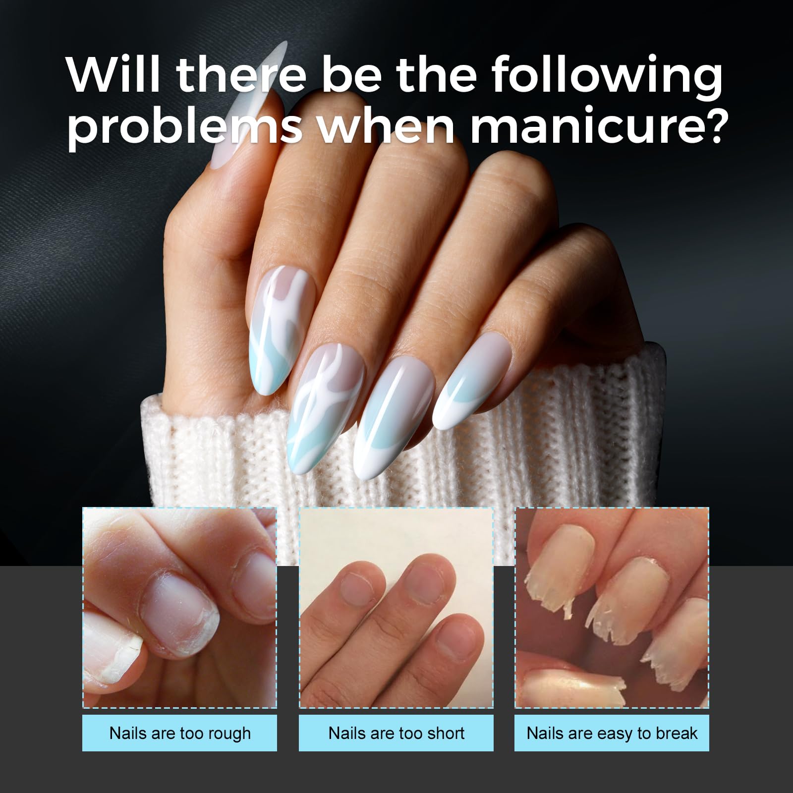 TOMICCA Clear Nail Tips Acrylic Nails 240Pcs Medium Almond Acrylic Nail Kit Gel Nail Tips Pre-shape Clear Nails for Nail Extension Fake Nails 12 Sizes - Image 2