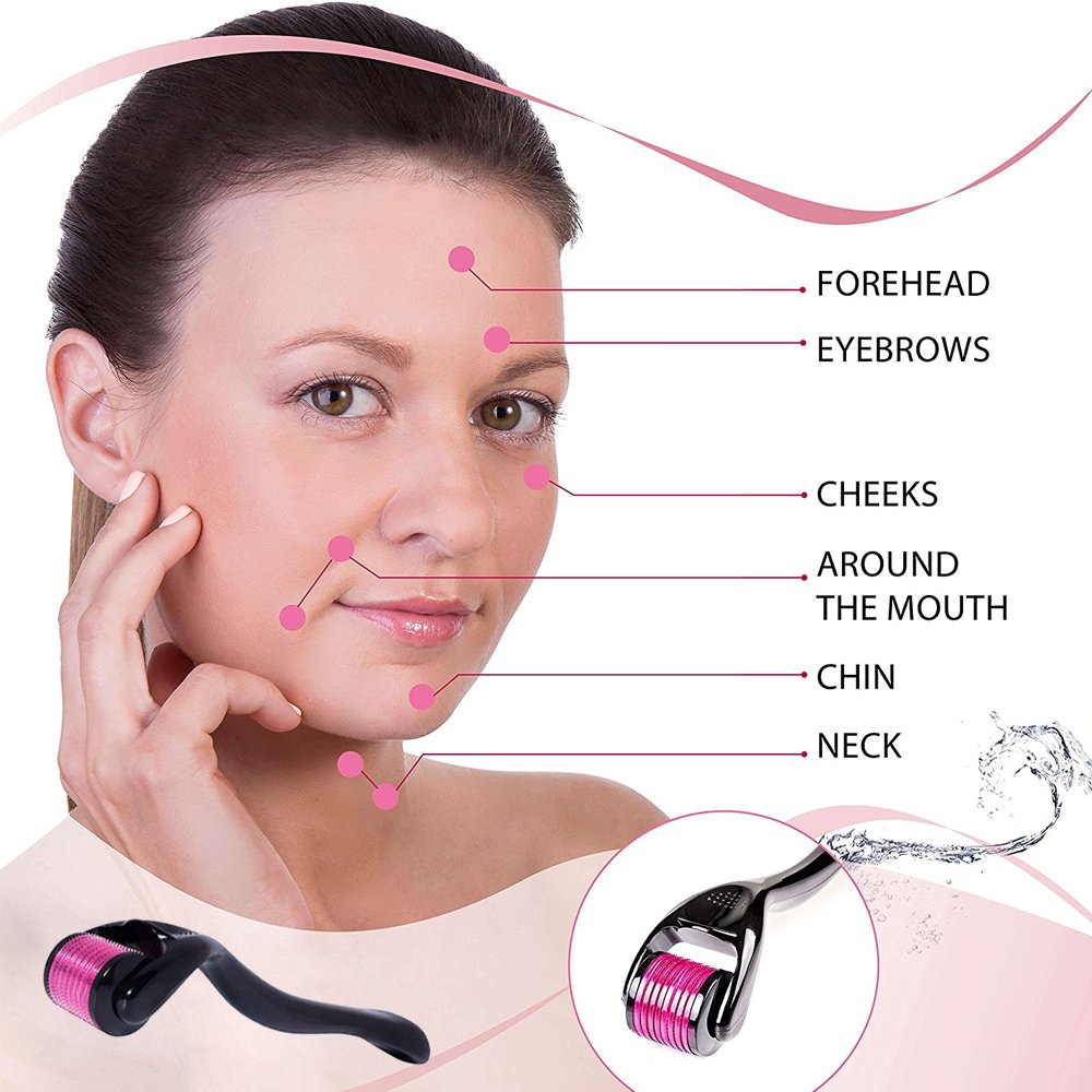 Derma Roller Micro Needle Derma Roller for Face -Premium 540 Titanium Microneedle Roller, Non-Invasive Powerful Skin Therapy for Home Use, Facial Care,Treats Acne,Scars,Stretch Marks and Wrinkles