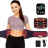Red Light Therapy Belt, Cordless Red Light Belt with Vibration/Pulse, 660/850nm Infrared Wrap for Back/Abdomen, 5000mAh Rechargeable-Pain Relief/Circulation Boost/Muscle Relaxation, Gift for Parents