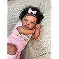 Anano Silicone Reborn Baby Dolls Black Girl Brown Skin 18 Inch Biracial Reborn Toddler Baby Doll Realistic Baby Dolls Girl Toddler Black African American Reborn Dolls with Hair