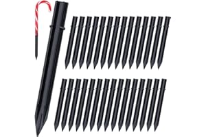 GOLD DEER 30Pcs 0.6 X 6.1inch Replacement Stakes for Solar Lights Replacement Stakes for Christmas Candy Cane Lights Plastic 