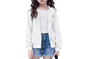Arshiner Girls Zip Up Cropped Hoodies Casual Long Sleeve Sweatshirts Jackets with Pockets