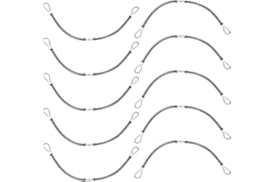 JAVIKA 200 PSI 1/8inch X 20-1/4inch Hose Restraints, Safety Whip Check Cable, Hose to Hose, for to Restraint, Fitting Connection, Check, Hydraulic, Pressure (10 Pack)