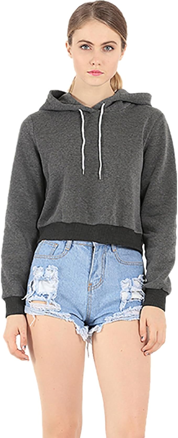 dark grey cropped hoodie
