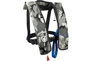 VOGUCCLO Automatic/Manual Inflatable Life Jacket| Inflatable PFD Kayak Vest Adult| Life Vest for Adults| Outdoor Water Sports| Supports up to 330 lbs|33g of Carbon Dioxide Cylinder