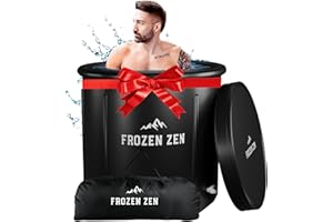 Frozen Zen Ice Bath Tub For Athletes with Lid, Portable Ice Bath, Outdoor Cold Plunge Tub, Large Inflatable Ice Bath, Cold Water Therapy Training (1, Solid Black)