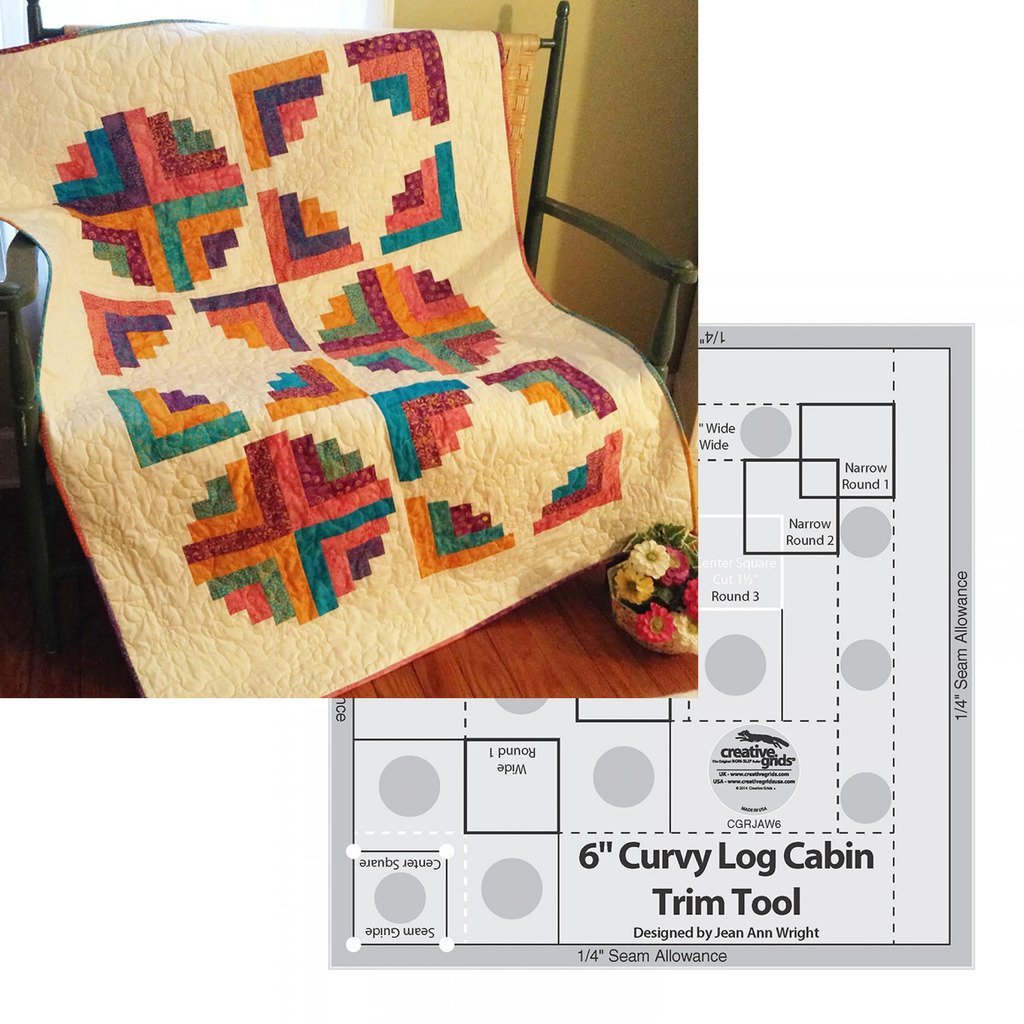 Amazon Com Bundle Of Creative Grids Curvy Log Cabin Trim Tool 6in