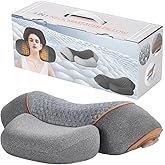 TUFPUZRLCT Not-Rechargeable Neck Massager Pillow for Pain Relief Deep Tissue with Heat, Traction Massager, Vibration, Neck Hump Corrector for Home