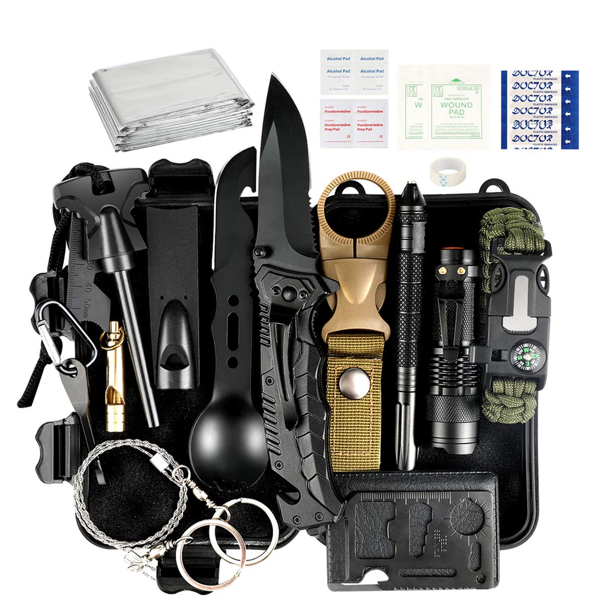 Puhibuox Gifts for Men Him, 35 PCS Survival Kit, Christmas Birthday