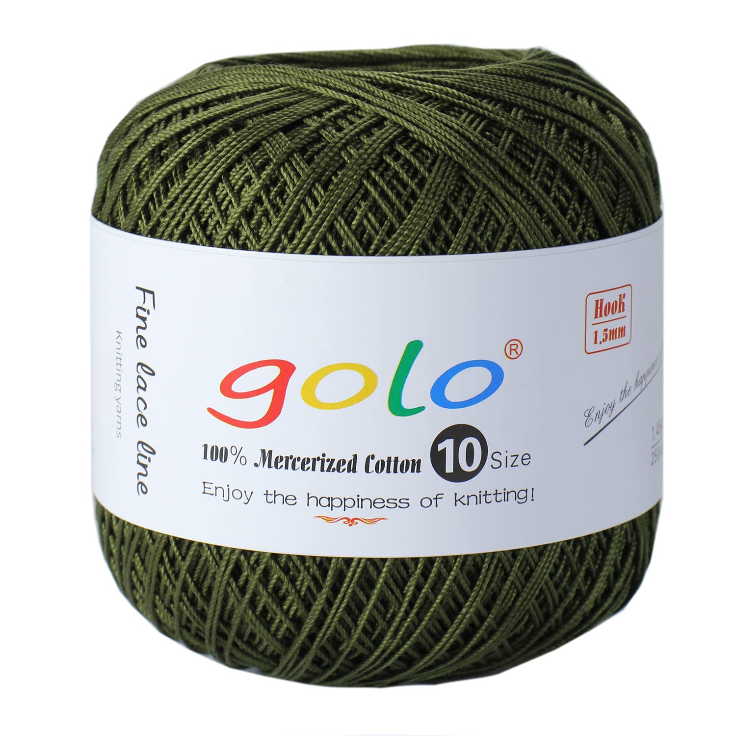 golo Crochet Thread Size 10 Yarn for Hand Knitting Crochet Yarn (Military green-627)