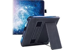 BOZHUORUI Stand Case for Kobo Libra 2 e-Reader (2021 Released, Model N418) - PU Leather Sleeve Cover with Hand Strap & Auto S