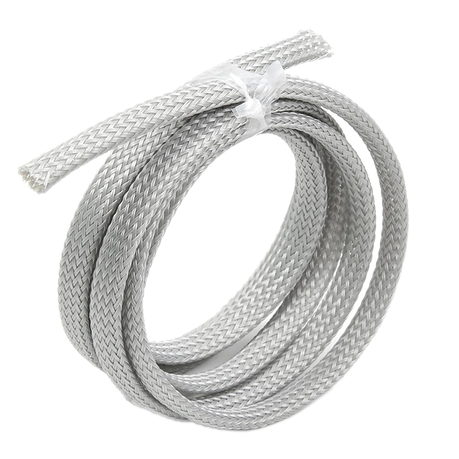 Othmro 1pc Cable Management Sleeve, Braided Cable Tidy, Cord Cover Wire Hider, 1m Cable Organizers Wire Tidy for TV/PC USB Cable, Gray (Width:6mm)