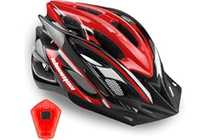 Bike Helmet Men Women, Shinmax Bicycle Helmet with Rear Light and Detachable Visor