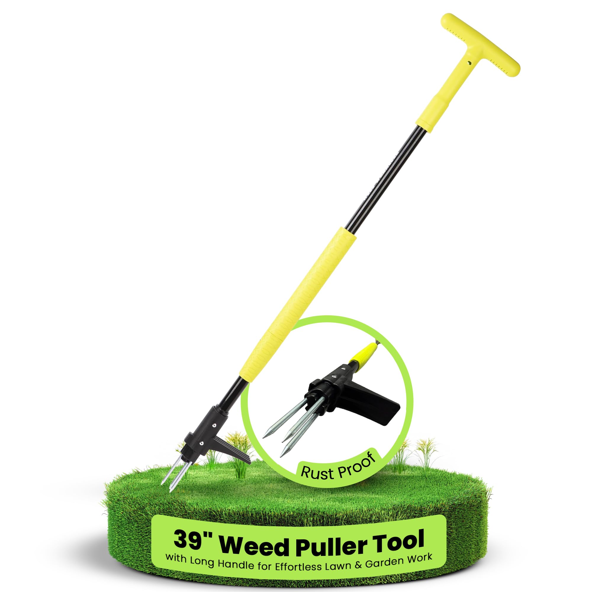 Photo 1 of Wrangler  Puller Tool - 39" Heavy-Duty Stand Up Weed Pulling Tool with Long Handle for Effortless Lawn & Garden Work - Perfect for Lawn, Yard, Garden, Crabgrass, Dandelions, & More.