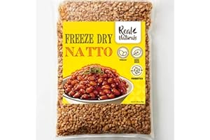 REAL NATURALS Natto beans freeze dried natto Japanese food. Fermented soybeans for rehydration activating nattokinase starter. High in probiotic healthy foods.