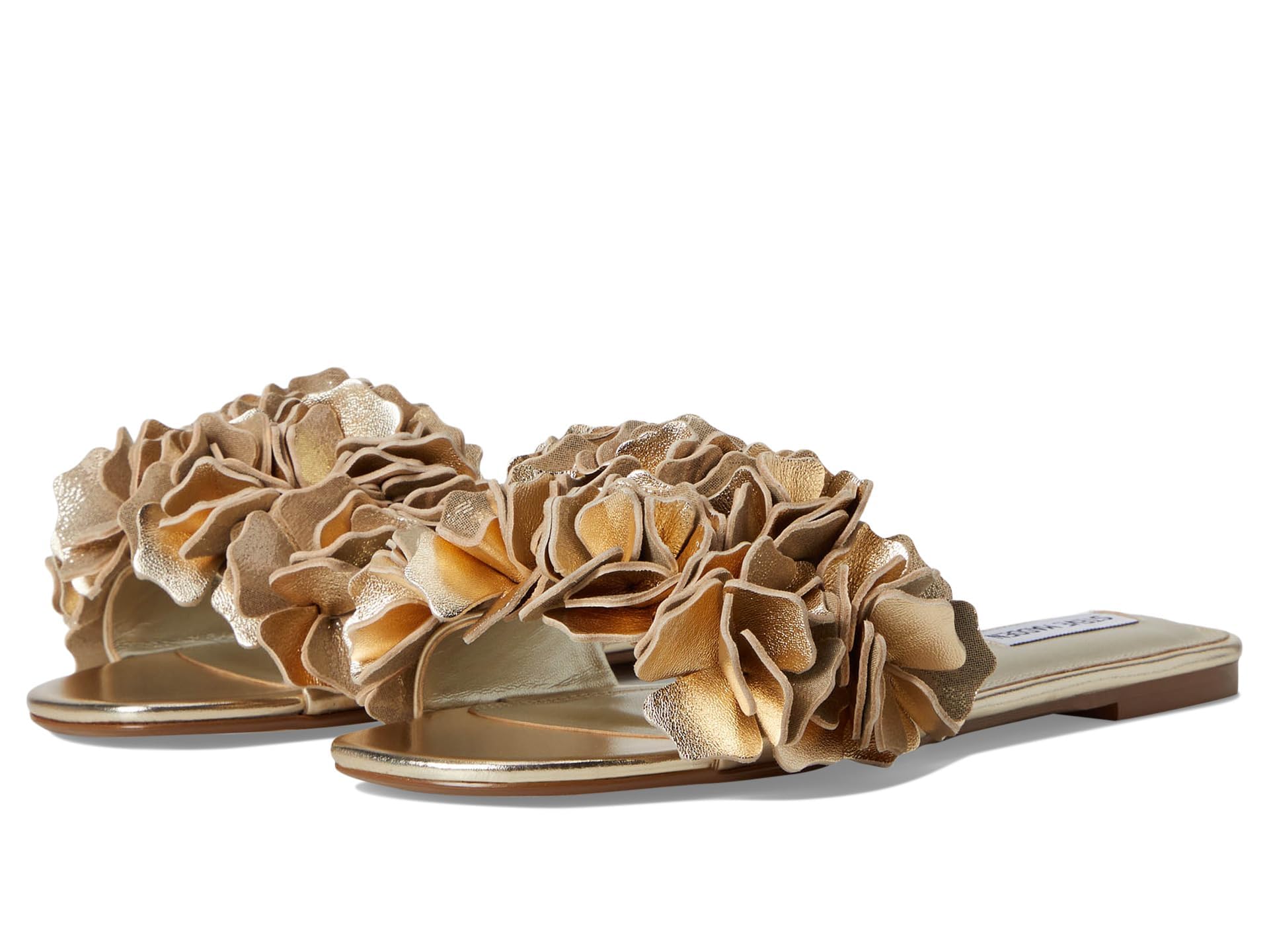 Steve Madden Women’s Flo Sandal, Gold Leather, 11