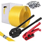 WCM Strapping Banding Strapping Kit, Poly Strapping Kit, Packaging Banding Tool with 1/2" Width, 2600 ft Length Polypropylene Strapping Coil Roll and Dispenser Box &ndash; Certified 300 lbs Break