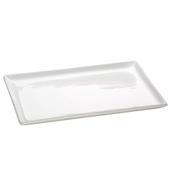 Maxwell & Williams Square Servierplatte, Porzellan, Weiß 27 x 40 x 2,3
