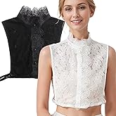 Eyibenlilan White Collar Embroidered Fabric Fake Collar for Daily Wear,Classic Style Perfect for Sweaters Dresses