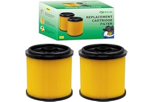 WHI-GN 2 Pack Standard Cartridge Filter Replacement for Vacmaster Filter VCFS, compatible with Vacmaster 5-16 Gallon Wet/Dry Vacs, VBV1210 filter. Also fit HART most Shop-Vac 5-20 Gal Vacs