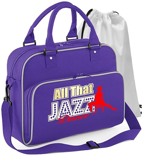 MusicaliTee Jazz Swing Jive Lindyhop Dancing - All That Jazz - Tanztasche & Kordelzug Schuh Tasche Dance Gym & Drawstring Sho
