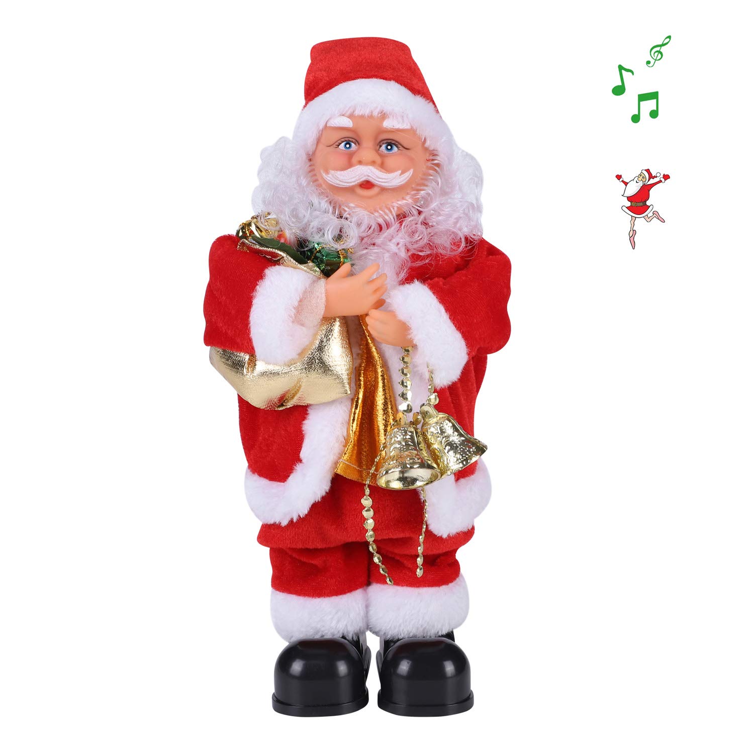 LONTG Father Christmas Figure Singing and Dancing Santa Claus Electric Musical Santa Claus Gift Rotating Handstand Desktop Ornaments Christmas Ornaments Fireplace Decoration