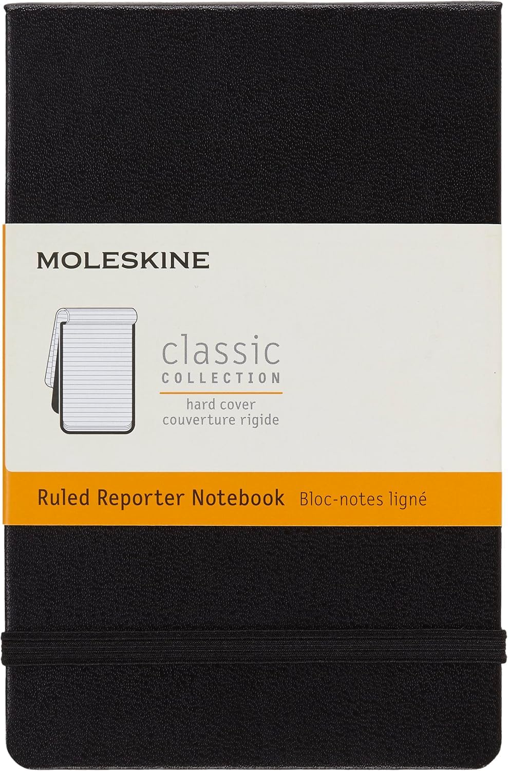 Moleskine Classic Ruled Paper Notebook - Hard Cover and Elastic ClosureJournal, Black, Pocket 9 x 14 A6, 192 Pages