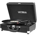 Victrola Vintage 3-Speed Bluetooth Portable Suitcase Record Player with Built-in Speakers | Upgraded Turntable Audio Sound| I