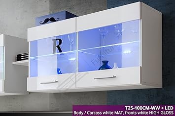Modern Wall Display Unit Led Lights High Gloss Cabinet Best Price