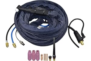 RIVERWELD SR WP 18FV TIG Welding Torch Complete with Flexible & Gas Valve Head Water Cooled 350Amp Gas & Electric Cable Separ