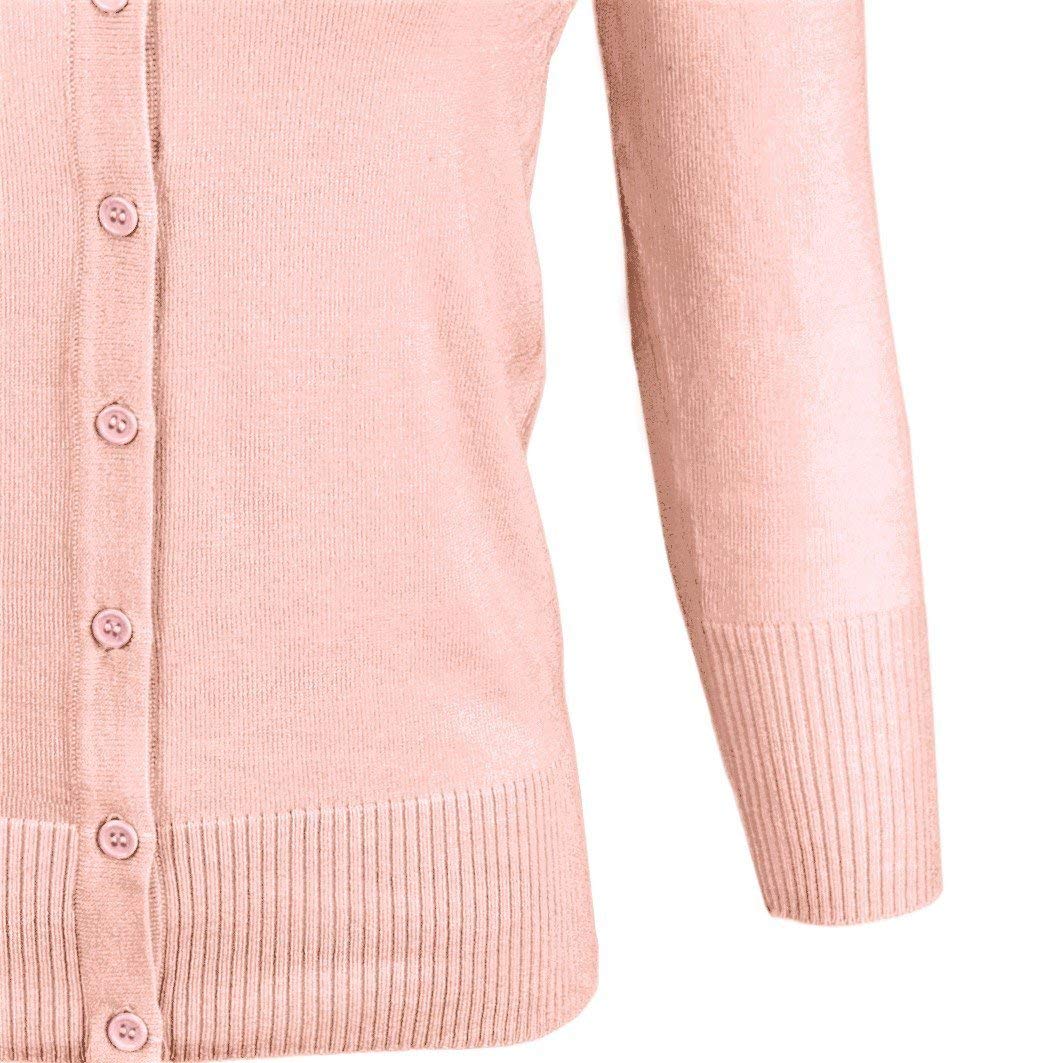 YEMAK Women's 3/4 Sleeve V-Neck Cardigan – Soft Knit Button-Down Sweater For Casual & Office Wear - View #3