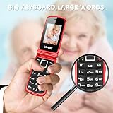 CHAKEYAKE G380D Senior Flip Phone Big Buttons SOS 1000mAh GSM Unlocked Red view 4