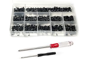 QUANA M1.7 M2 M2.5 M3 Laptop Notebook Computer Replacement Screws Kit,500 PCS PC Flat Head Phillips Screw Assortments for Toshiba Gateway, Samsung HP, Sony Acer, Asus, Solid-State Drive SATA