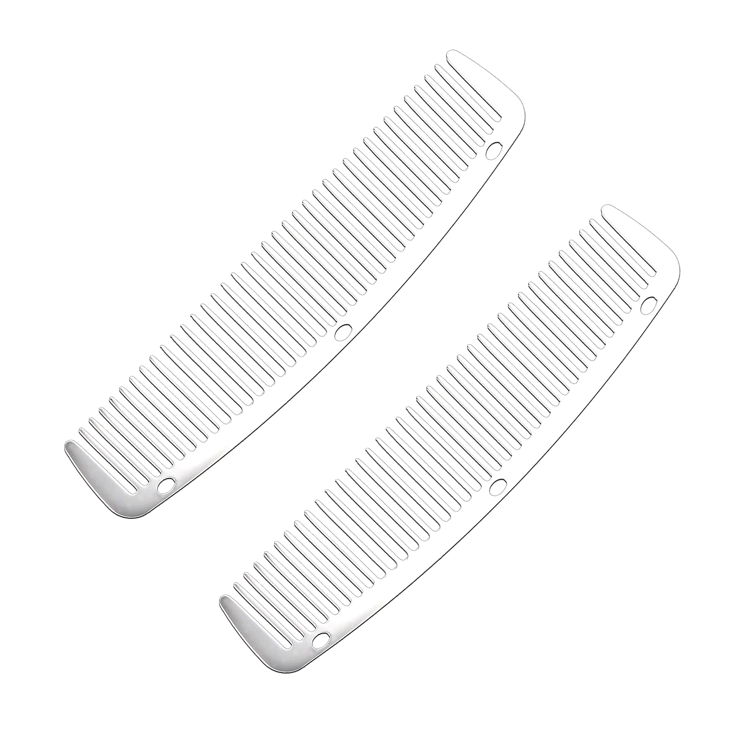 2pcs Metal Anti Static Barber Combs Stainless Steel Hair Comb Cutting Comb set Hair Styling Hairdressing Comb for Men Women Salon (2pcs Pocket Comb)