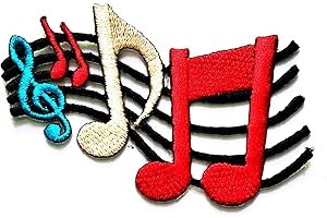 NIPITSHOP MUSICAL INSTRUMENT PATCH Nipitshop Patches Colorful Musical Notation Music Note Symbol Patch for Cartoon Kids Patch Ideal for adorning Your Jeans Hats Bags Jackets Shirts or Gift Set