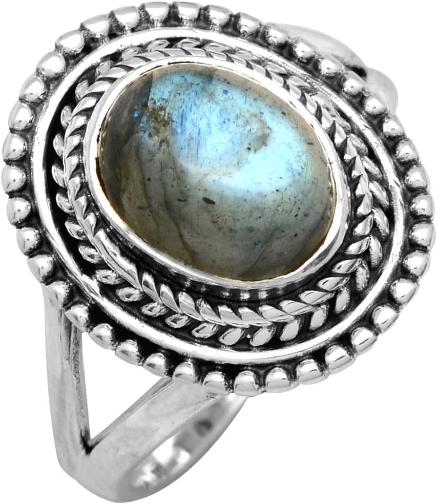YoTreausre Labradorite Solid 925 Sterling Silver Designer Ring