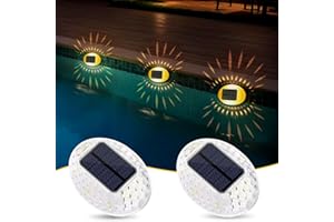 Evoliq Solar LED Night Light, Waterproof Wall Sconce, Battery Operated, 2-Pack, for Garden, Yard, Patio, Pathway (Yellow, Standard, 2 Piece Light Yellow)