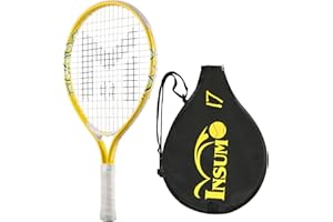 INSUM 17 inch Kids Tennis Racket for Aged 2~3 Starter, Multi-Color & Size Toddlers Tennis Racket for Baby Boys & Girls Beginner, Come with Shoulder Cover Bag for Carry