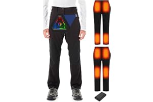 CYCYHEAT Men Heated Pants, Snow Ski Waterproof Softshell Snowboard Heating Pants, Upgraded 20000mAh 7.4V Battery