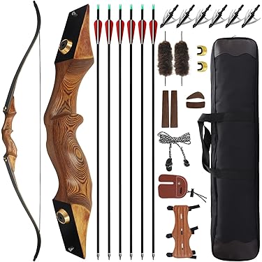 Kit Arc Et Flèches Carbone Arc Recourbé (Recurve Bow) Démontable 62 20