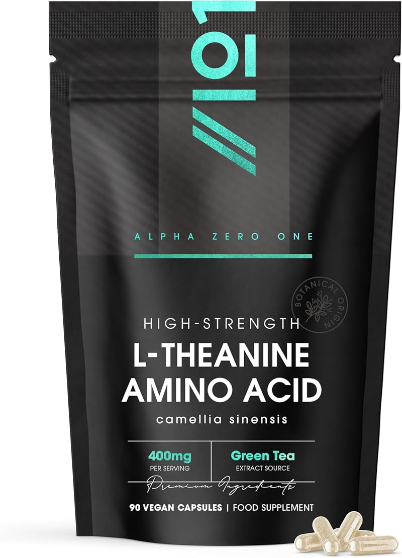 ALPHA01 L-Theanine 400mg 90 Vegan Capsules Green Tea Extract