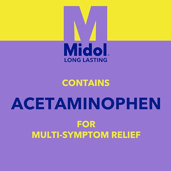 MIDOL LONG LASTING RELIEF 20CT: MIDOL LONG LASTING RELIEF, MENSTRUAL SYMPTOM RELIEVER & FEVER REDUCER, CAPLETS WITH ACETAMINOPHEN FOR MENSTRUAL PAIN RELIEF – 20 COUNT (PACKAGING MAY VARY)