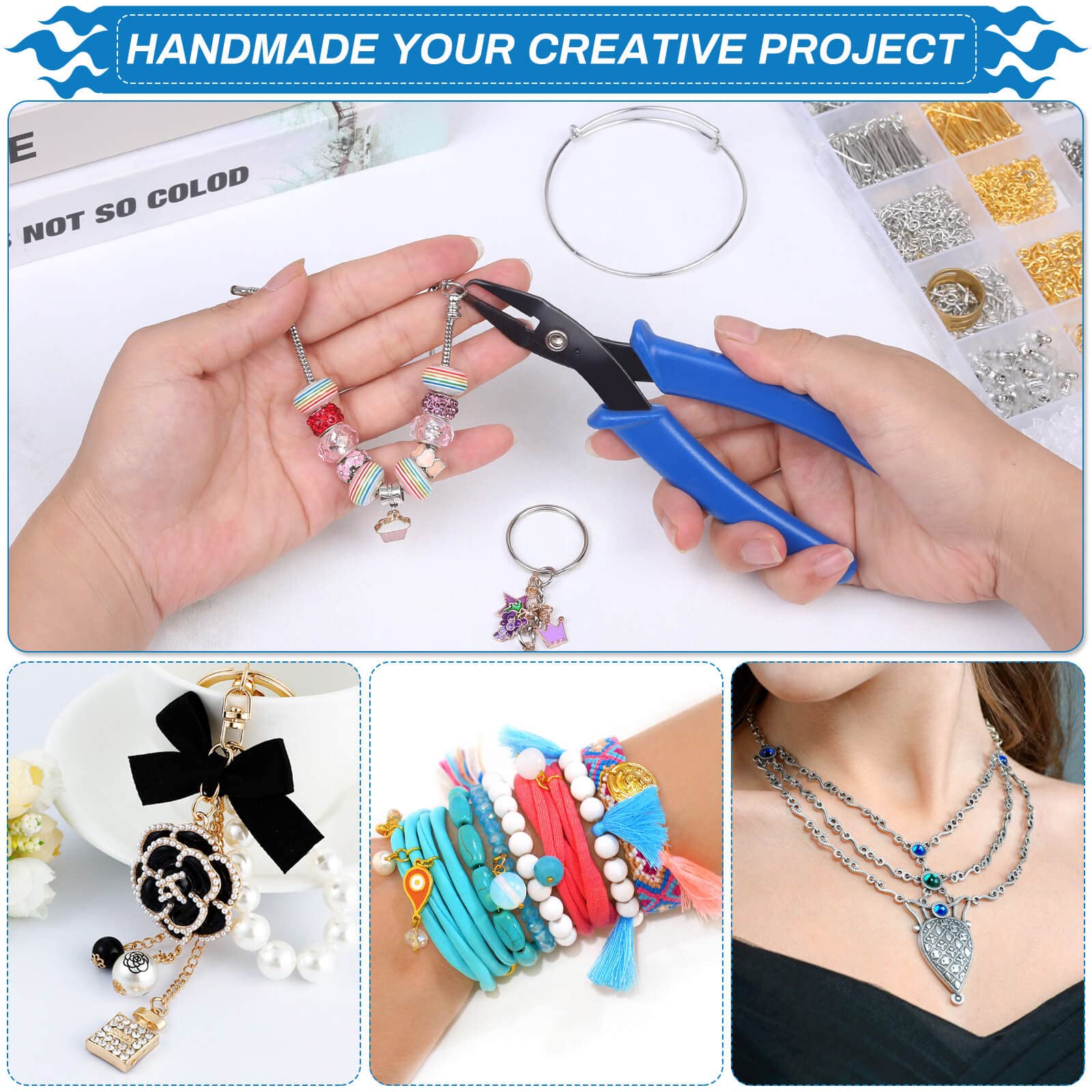 Evatage Split Ring Opener Tool - Keychain Pliers for Jewelry Making