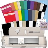 Cricut Maker 4 Starter Kit for Beginners - Smart Cutting Machine with Vinyl &amp; Iron-On (HTV), Tools &amp; Materials for Stickers, Shirts &amp; DIY Crafts