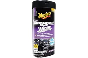 Meguiar's Quik Interior Detailer Wipes - This Non-Greasy Formula Cleans and Protects All Interior Surfaces - All Surface Car Wipes with UV Protection,Car Interior Cleaning, 30 Count