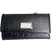 Tommy Hilfiger Women's Logo Checkbook Wallet Clutch Bag (Black)